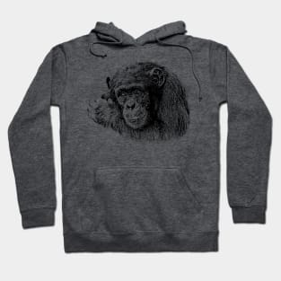 Sad-eyed Chimpanzee for Animal Lovers Hoodie